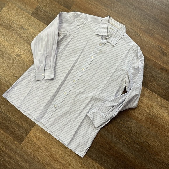 Charvet Place Vendome Paris Multicolor Striped Button Up Shirt Sz 17.5x44.5 FAIR